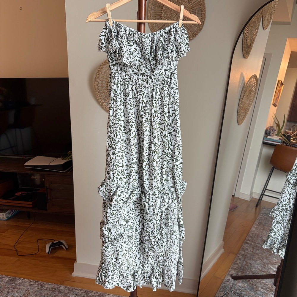 FLORAL RUFFLE MAXI DRESS